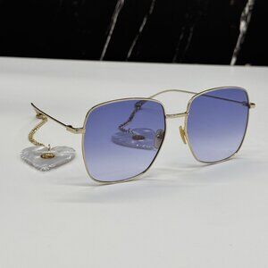 NEW GUCCI SUNGLASSES GG1031S 004 WITH EARRINGS GOLD BLUE WOMEN EYEWEAR GUCCI